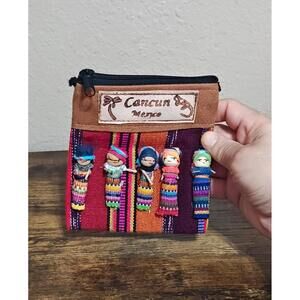 Handmade Cancun, Mexico Souvenir Worry Doll Purse